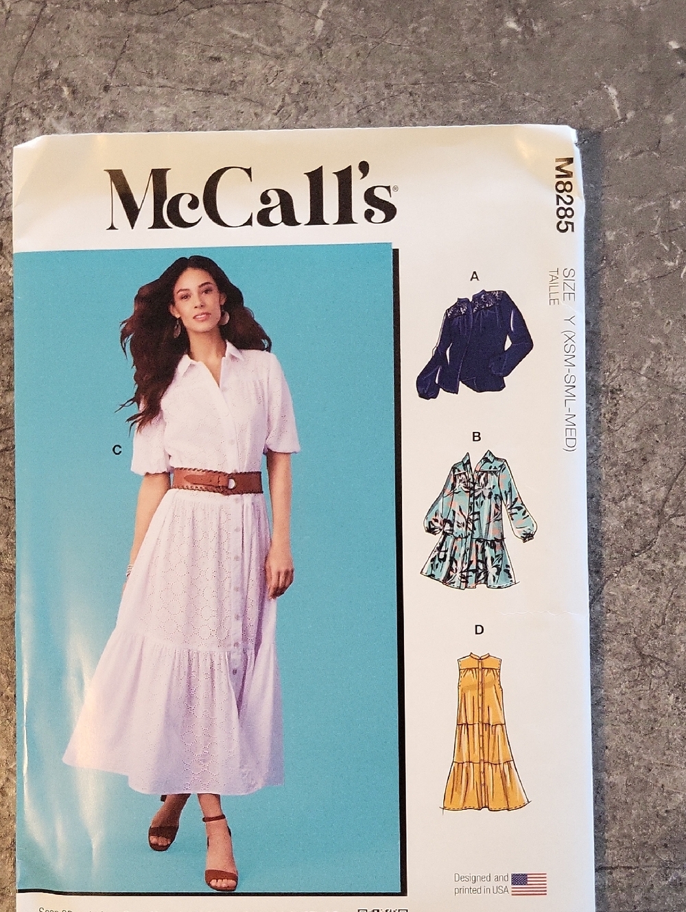 2/$10 McCall's #8285 Shirt Dress Pattern